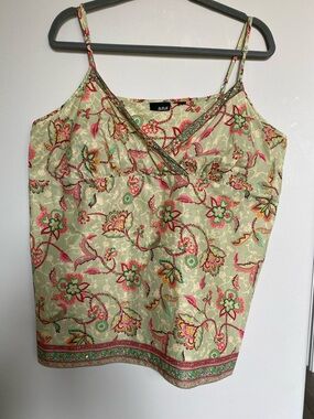 a.n.a Cotton  Bohemian Decorative Halter Top with beaded accents size M/L